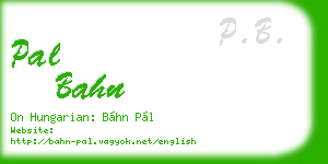 pal bahn business card